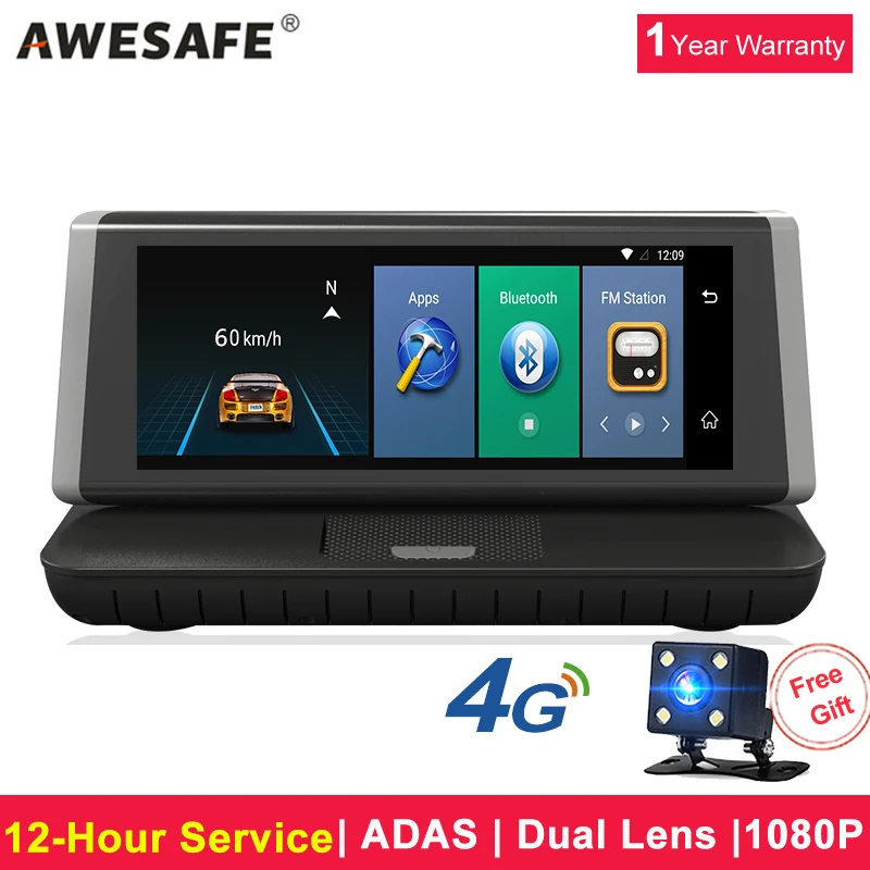 Awesafe E35 Автомобильные видеорегистраторы Камера 4 г ADAS Android 5.1 FHD 1080 P видео