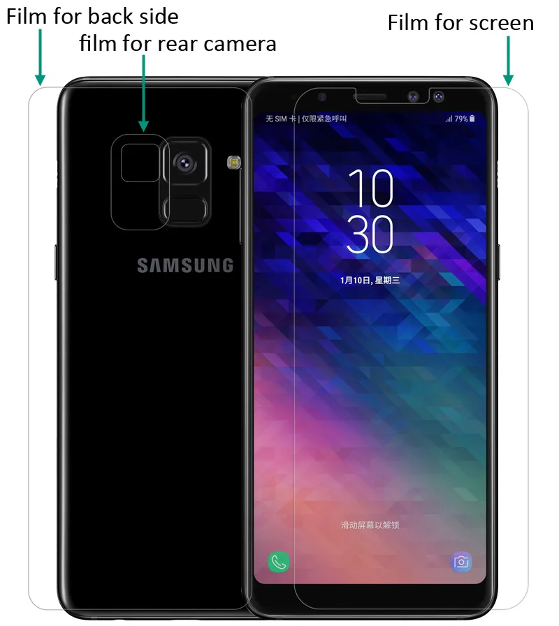 Nillkin Передняя Задняя матовая HD прозрачная защитная пленка для Samsung Galaxy A8 2018 A530F Plus