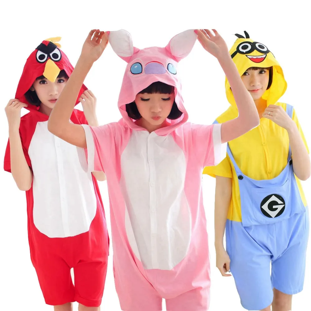 Хлопок Kigurumi панда вышивка Динозавр для мужчин и женщин Модная взрослая летняя в