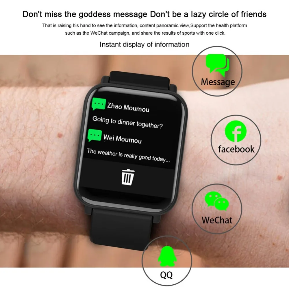 Смарт-браслет KOBWA R6 с Bluetooth Водонепроницаемый Фитнес-браслет мониторинг