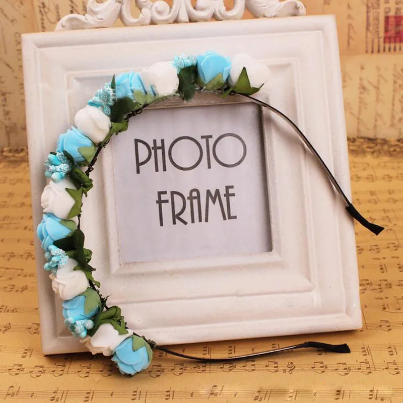 10 шт./лот Женские аксессуары для волос розовые полиэтиленовые цветочные повязки 8