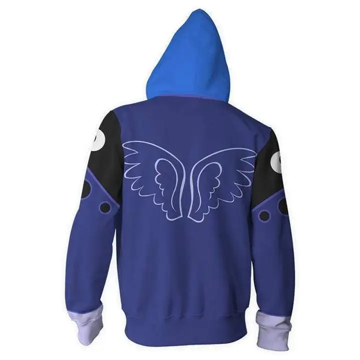Rainbow Dash Cosplay Costumes Princess Luna Hoodie 3D Print zip Sweatshirt Mens Women Animation cartoon Hoodies Jackets | Тематическая