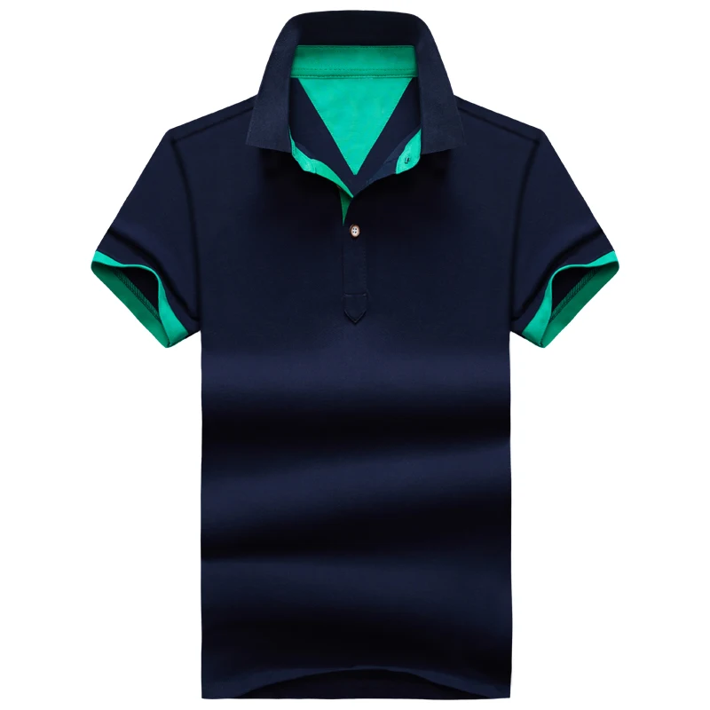 Мужская рубашка поло с коротким рукавом Однотонная отложным воротником размеры