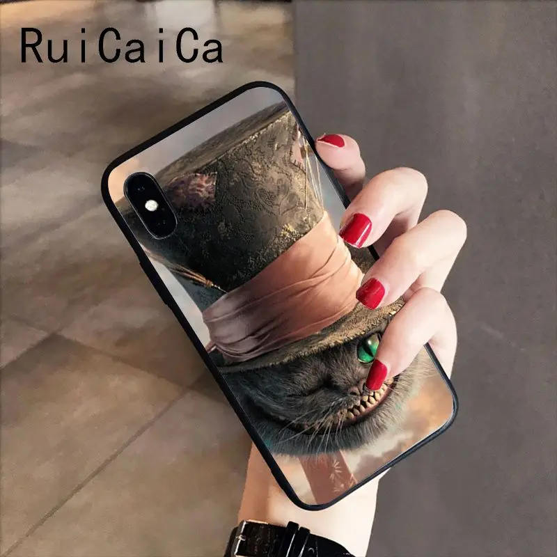 RuiCaiCa Алиса в стране чудес кошка роскошный уникальный дизайн PhoneCase для iPhone X XS MAX 6 6S