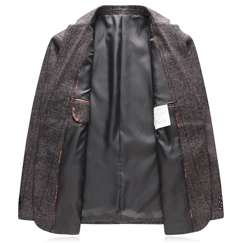 

MOGU Brown Plaid Blazer Men 2017 Autumn New Arrival Business Men's Jacket Slim Fit Fashion Casual Suit Men