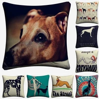 greyhound dog simple cartoon artwork decorative pillow covers for sofa home decor linen cushion case 45x45cm throw pillow cases