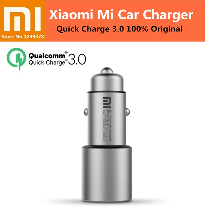 100% официальное оригинальное автомобильное зарядное устройство Xiaomi Mi QC3.0 Dual USB Quick