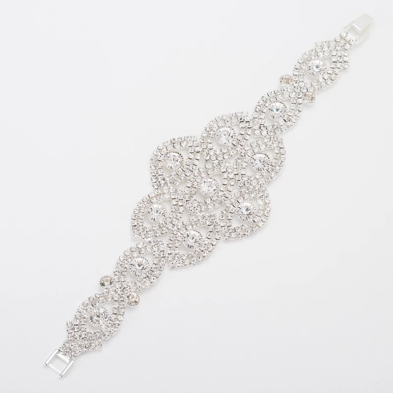 Женский браслет с кристаллами YFJEWE крупные стразы вечерние свадебные украшения