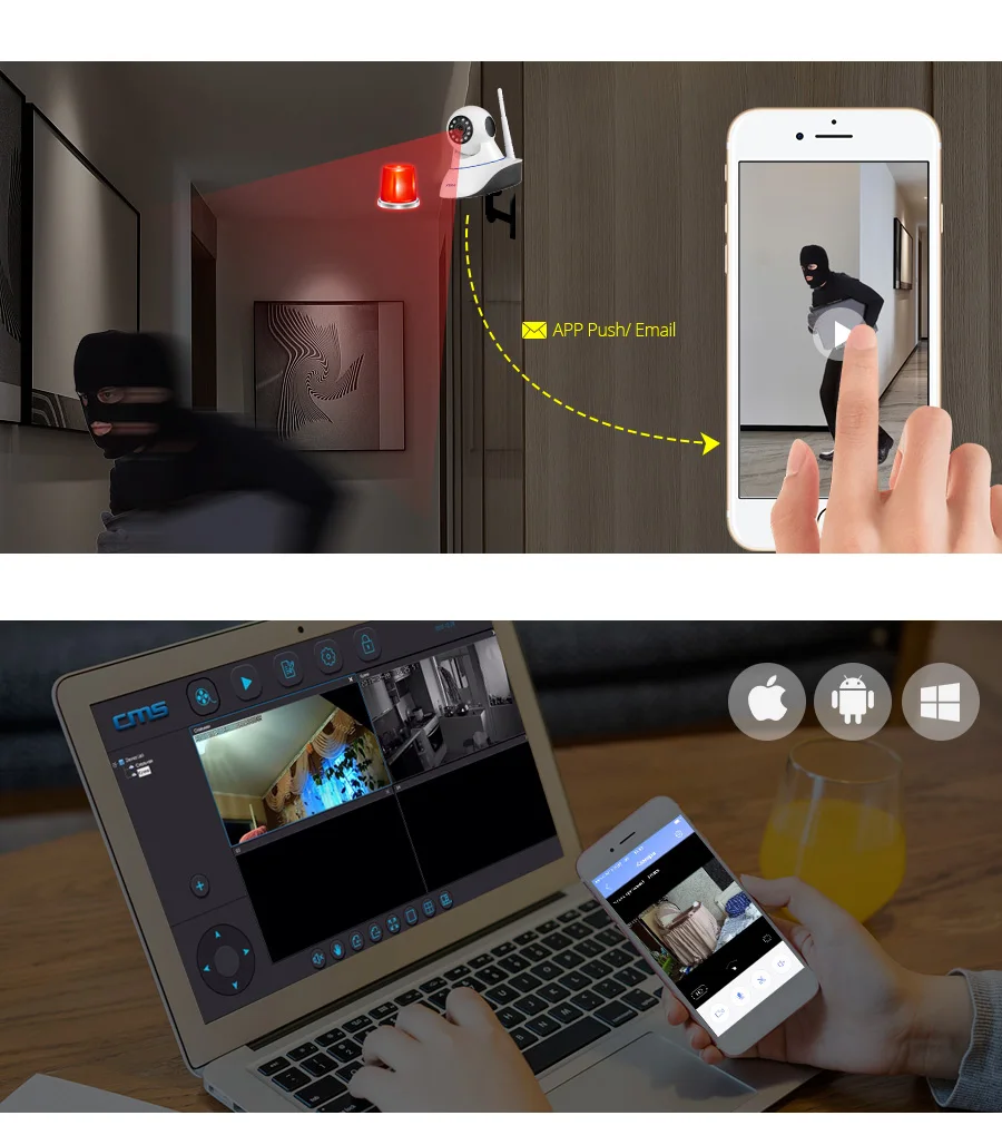 KERUI Авто трек 1080P IP камера наблюдения безопасности монитор WiFi беспроводной мини CCTV камера для помещений