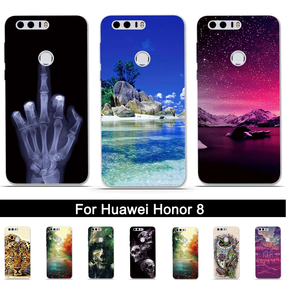 Мягкий чехол из ТПУ для Huawei Honor 8 FRD-L19 L14 силиконовый задней панели телефона Honor8 с