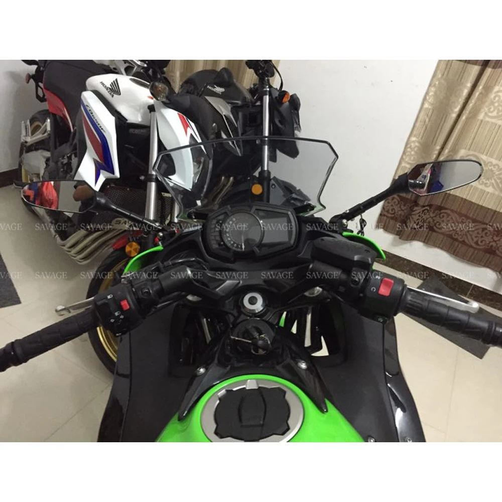 Складное светодиодное зеркало заднего вида для KAWASAKI ZX 6R NINJA 650 300 400 2017 2021