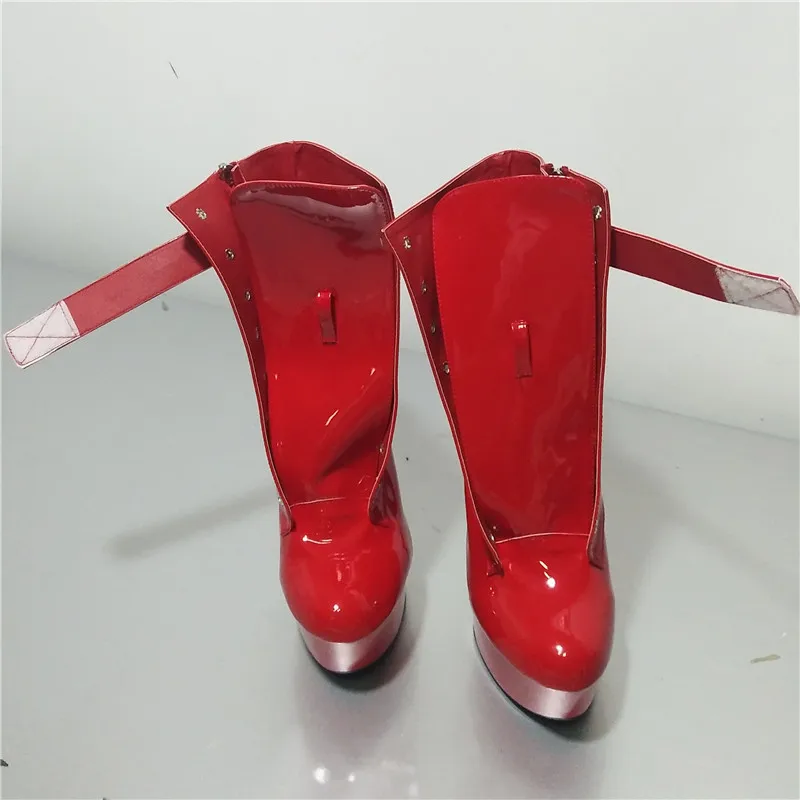 Зимние мотоциклетные сапоги 6 дюймов сексуальные однотонные женские с пряжкой