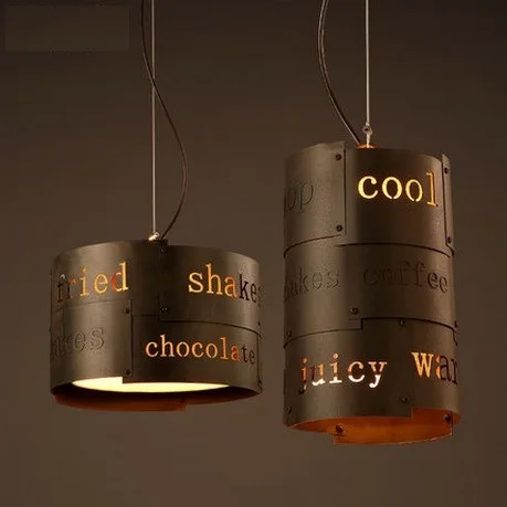 Креативные Подвесные светодиодные светильники в стиле лофт на английском