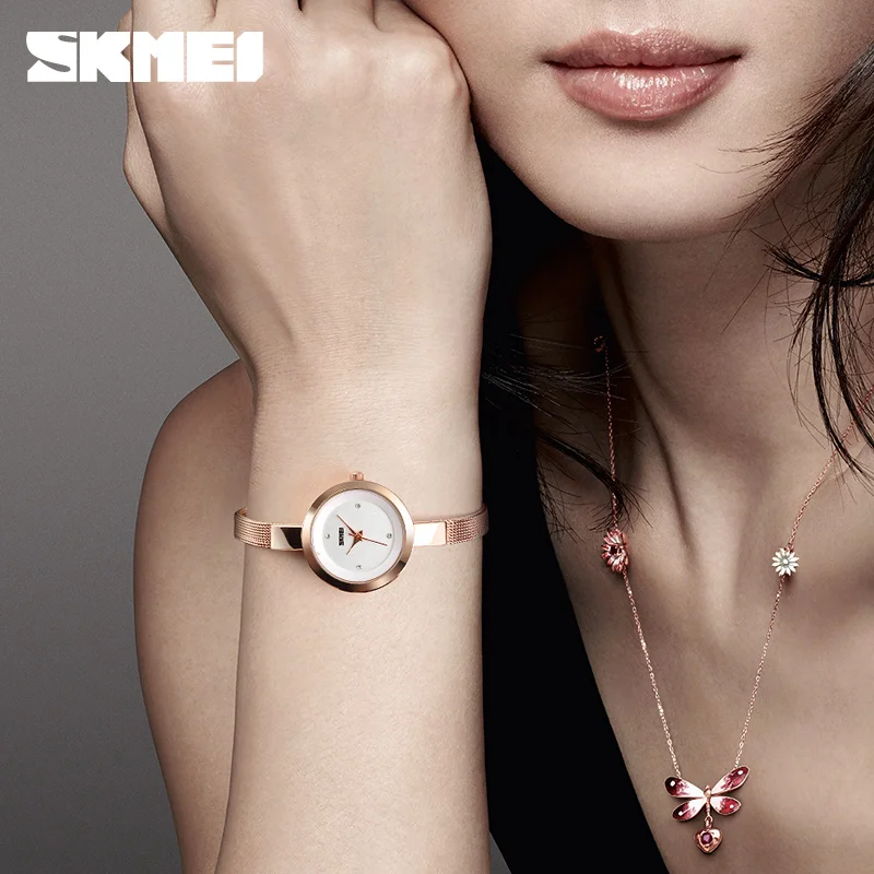 

Fashion Women Quartz Watch Luxury Brand SKMEI Women's Wrist Watches Casual Ladies Dress Bracelet Stainless Steel Watch Clock