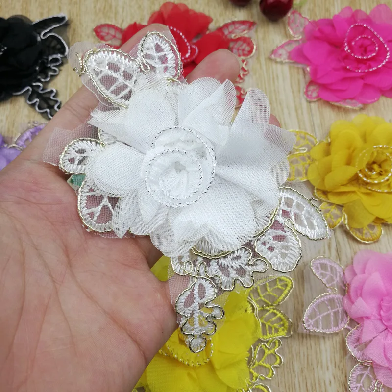 Eugenia вышитые нижние плюс шифоновые трехмерные наклейки DIY аксессуары