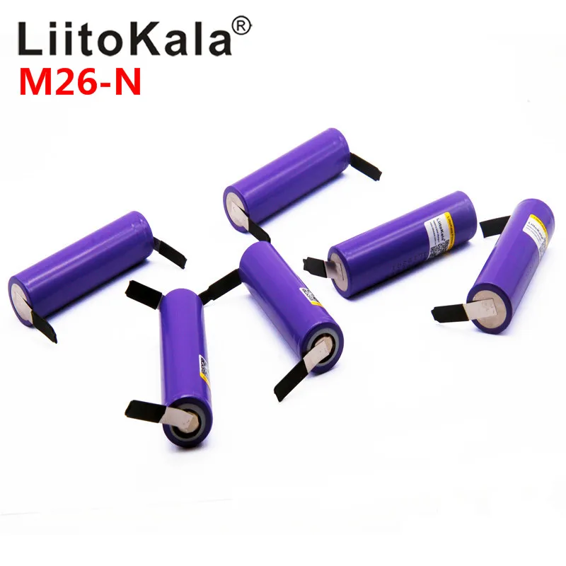 LiitoKala 6 PCS NEW 100% Original M26-N 10A 2500 Li-ion Battery 18650 2600 mah rechargeable battery for ecig / scooter | Электроника