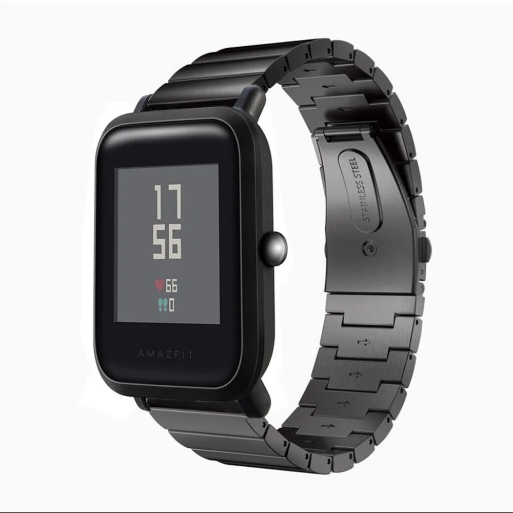 Новые металлические наручные часы из нержавеющей стали для Xiaomi huami Amazfit Smart Watch Youth Edition Bip BIT PACE Lite ремешок фитнес-браслет