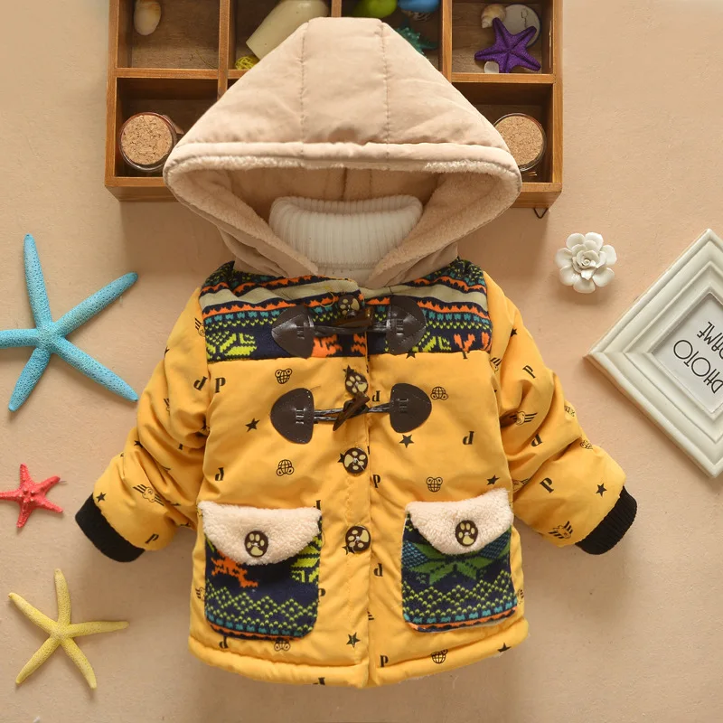 Retail Baby Boys Elephant Winter Coat Children Outerwear Kids Cotton Thick Warm Hoodies Jacket Girls Clothing In Stock | Детская одежда