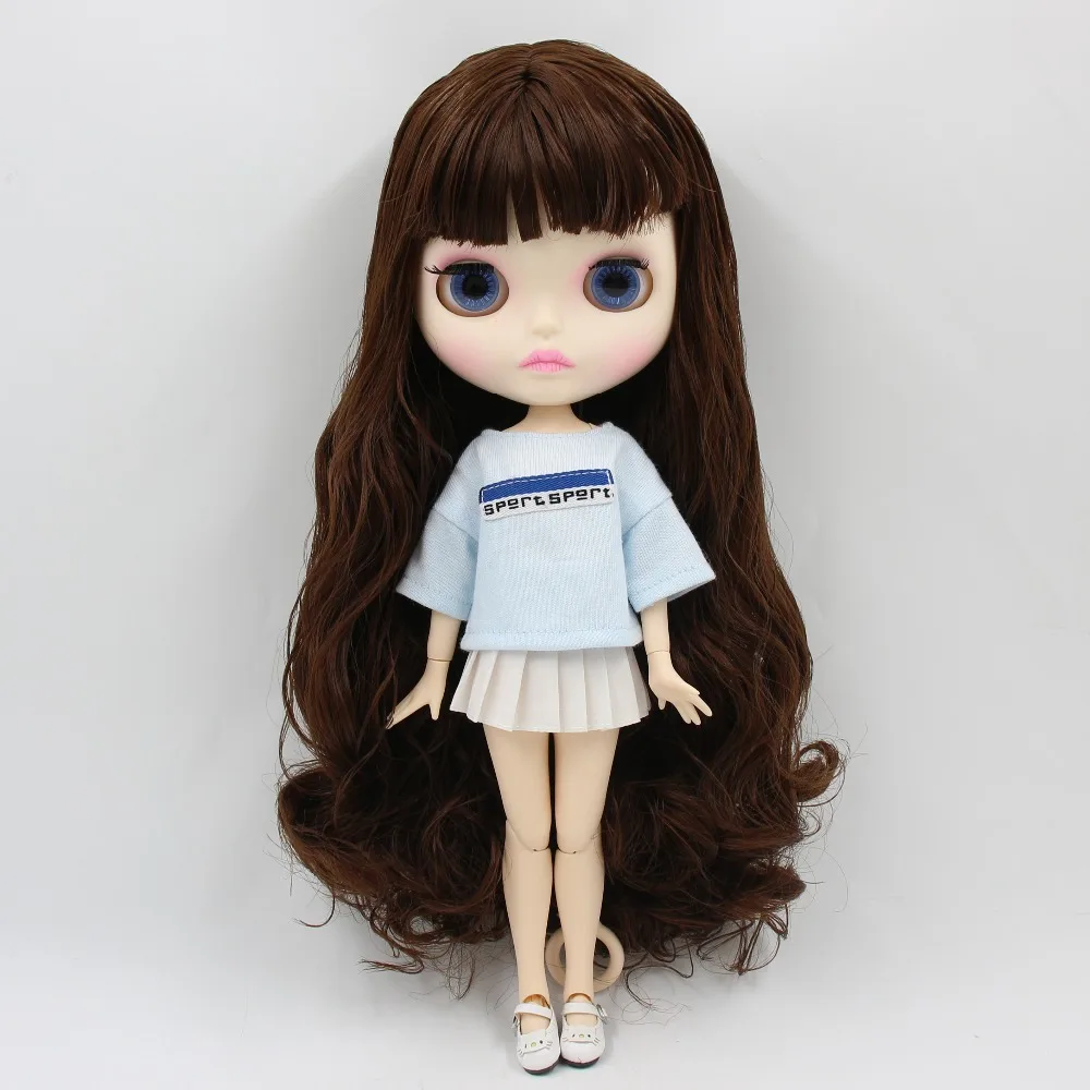 Ледяная кукла DBS Blyth 1/6 игрушка темно коричневые волосы для суставов тела белая
