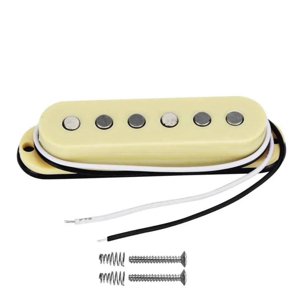 FLEOR Винтаж Alnico 5 пикап Strat одна катушка гитары Пикап желтый гитары Части, шеи/середины/мост Пикап на выбор