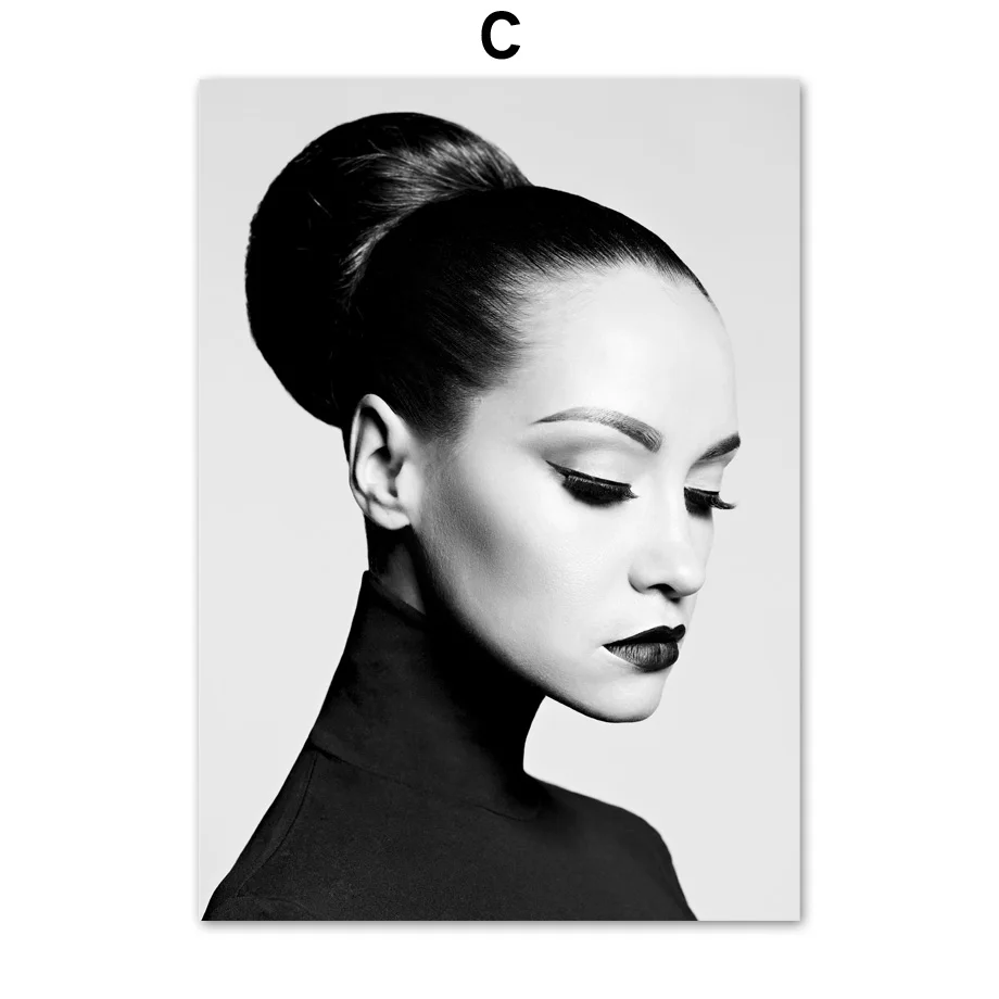 C Ampersand fashion girl макияж с изображением бабочки настенная живопись на холсте скандинавские плакаты и принты настенные картины для декора гостиной - Цвет: C