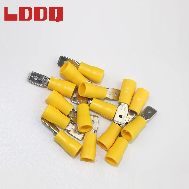 LDDQ 100 шт. 12 10AWG Изолированная контактная обжимная Клемма желтый штекер