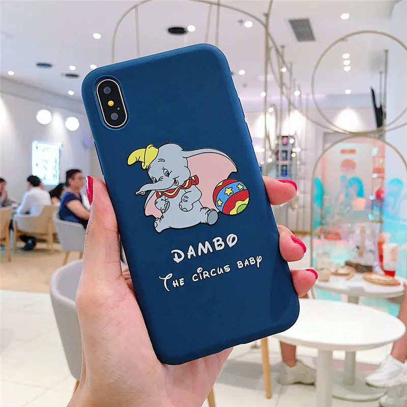 Милый мультяшный слон Дамбо Звезда Телефон чехол для iphone Xs MAX XR X 6 6s plus 7 8 конфеты