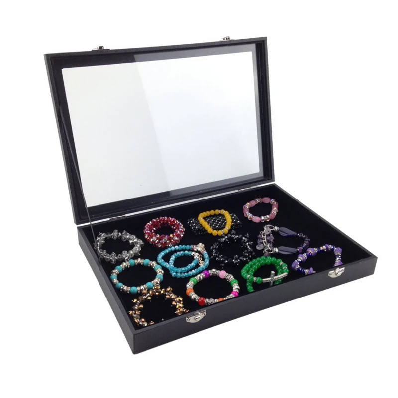 24 решетки коробка для хранения ювелирных изделий Ожерелье Кольцо Кулон Серьги