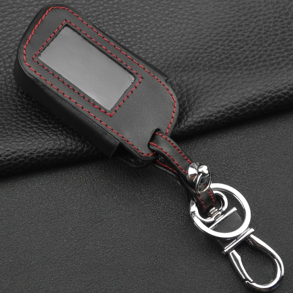 Jingyuqin 3 BTNS дистанционный кожаный чехол для ключей A93 Keychaine чехол для Starline A93 A63 двухсторонняя автосигнализация