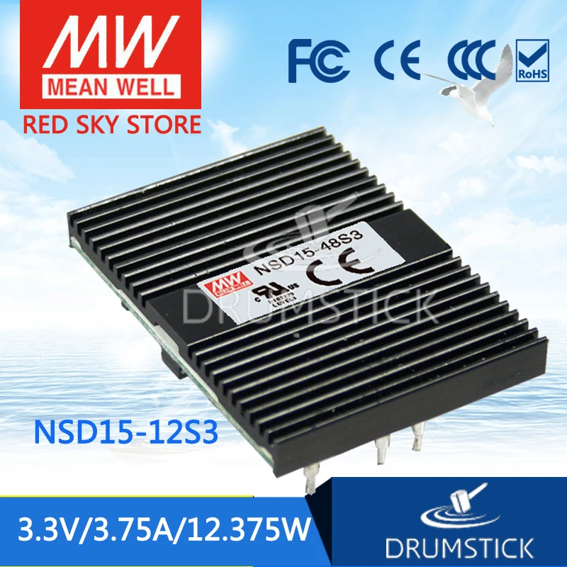 Средний хорошо NSD15 12S3 3 В 3.75A meanwell 12 375 Вт Regulated Регулируемый одиночный выходной