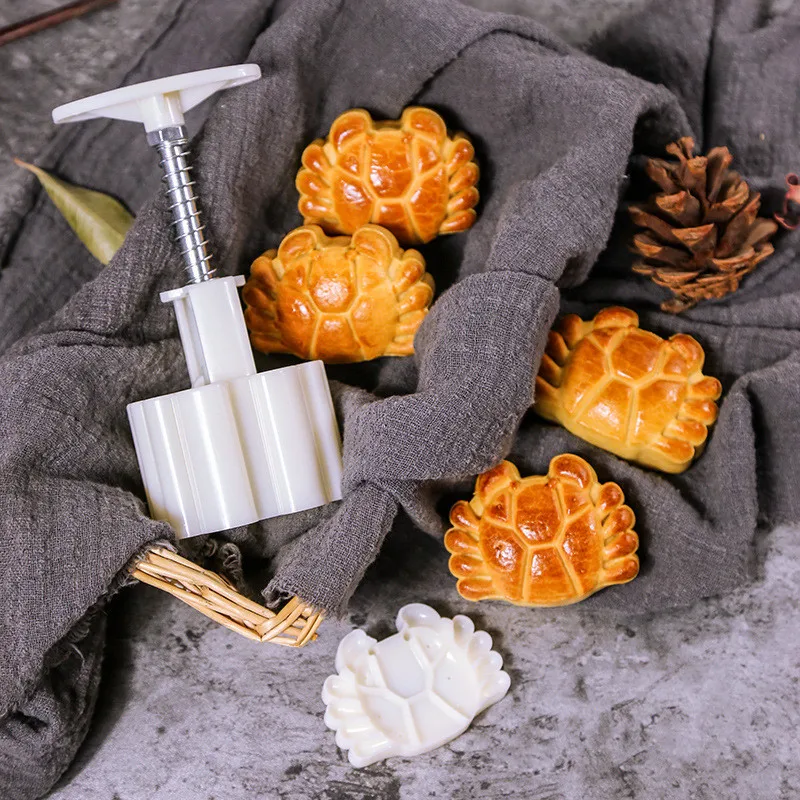 63 г Краб шаблон Mooncake плесень Набор DIY Mooncake инструменты Пластиковые Кондитерские плунжеры Ручной пресс форма для лунного пряника инструмент для выпечки