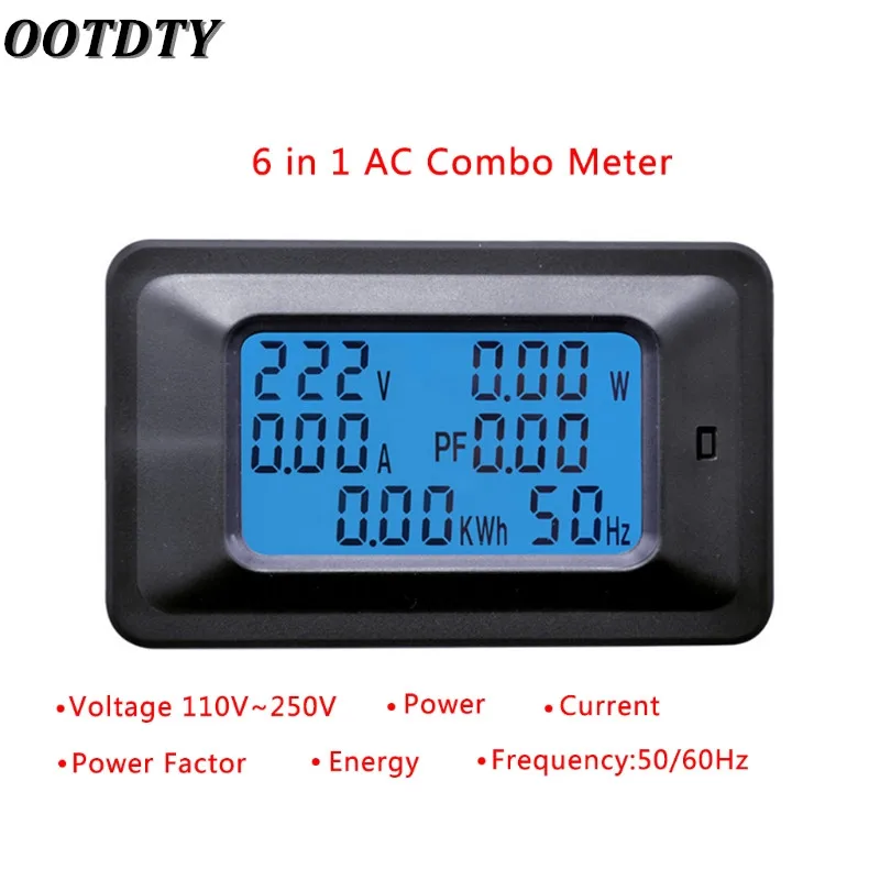 OOTDTY 20/100A AC ЖК Цифровая панель мощность Ватт метр монитор напряжение кВтч