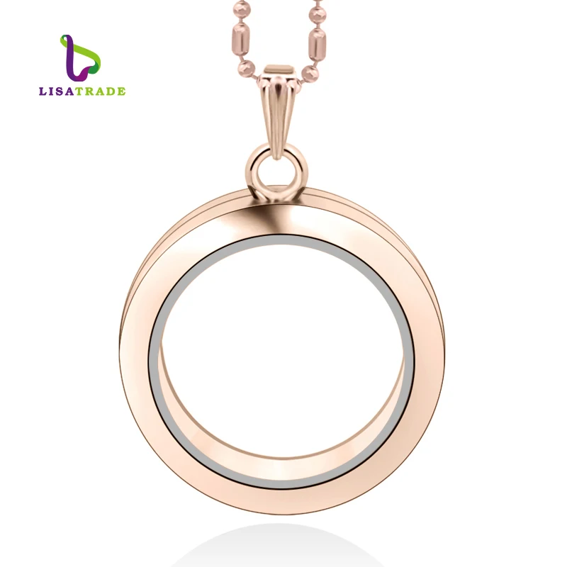 Rose gold 10 шт. 30 мм Серебряный Круглый Магнитный стеклянный Плавающий Шарм медальон памяти кулоны для фотографии(в комплекте цепи) LSFL02* 10 - Окраска металла: Rose gold