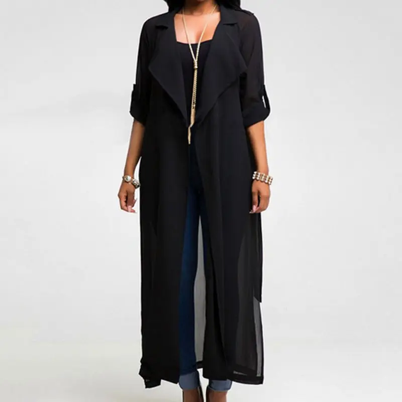 Осенний элегантный Африканский винтажный Женский Тренч большого размера