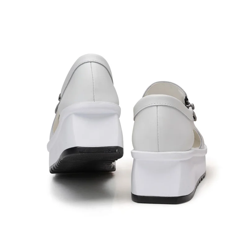 Женские босоножки на платформе BeckyWalk повседневные из натуральной кожи молнии с
