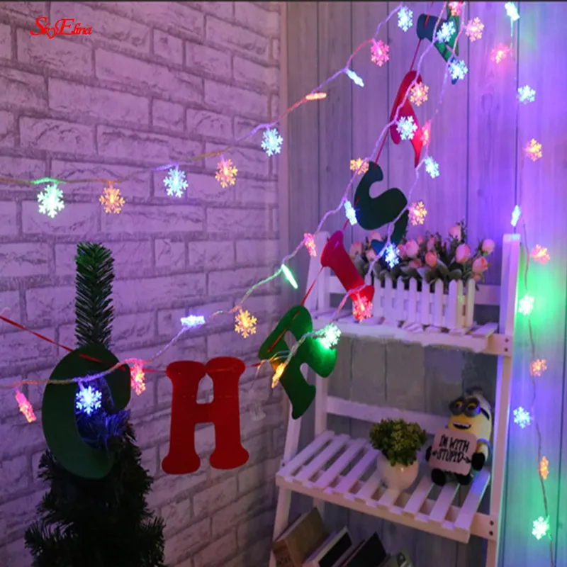 СВЕТОДИОДНАЯ Гирлянда в виде снежинок для рождественской елки 3/6 м|Кулоны и