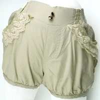 girls lace cream color shorts cuty plating button cat rhinestone all cotton scanties baby trousers mh7008
