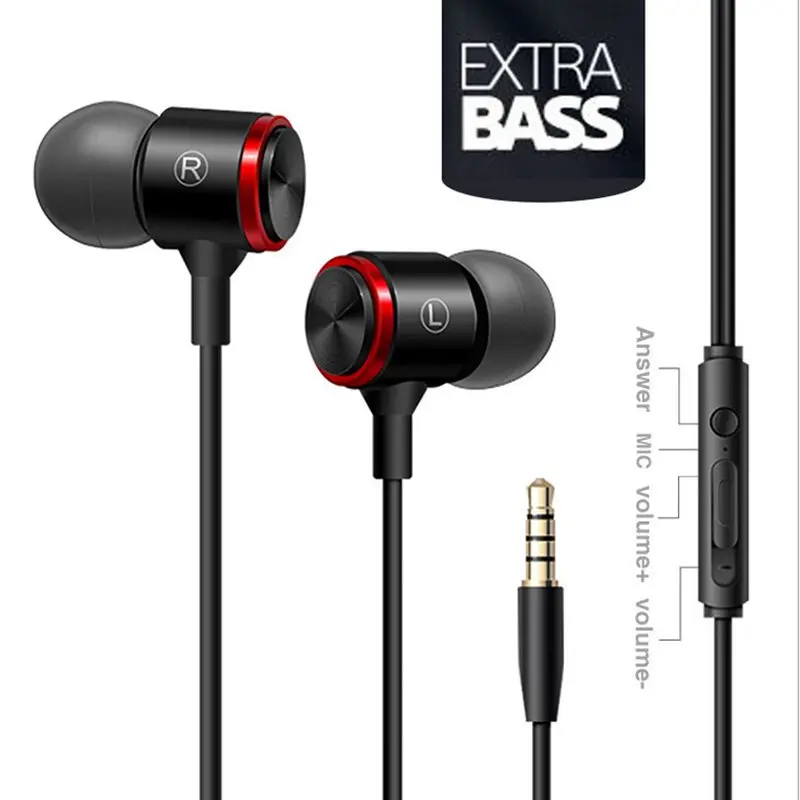 3 5 мм Проводная гарнитура наушники универсальные шумоподавление стерео Heave Bass HIFI