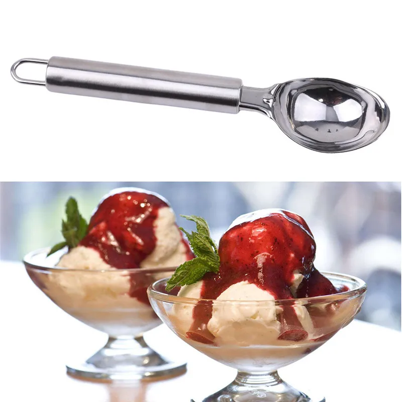 High Duty Stainless Steel Ice Cream Spoon Scoop With Hanging Hook For Easy Storage Kitchen Accessories | Дом и сад