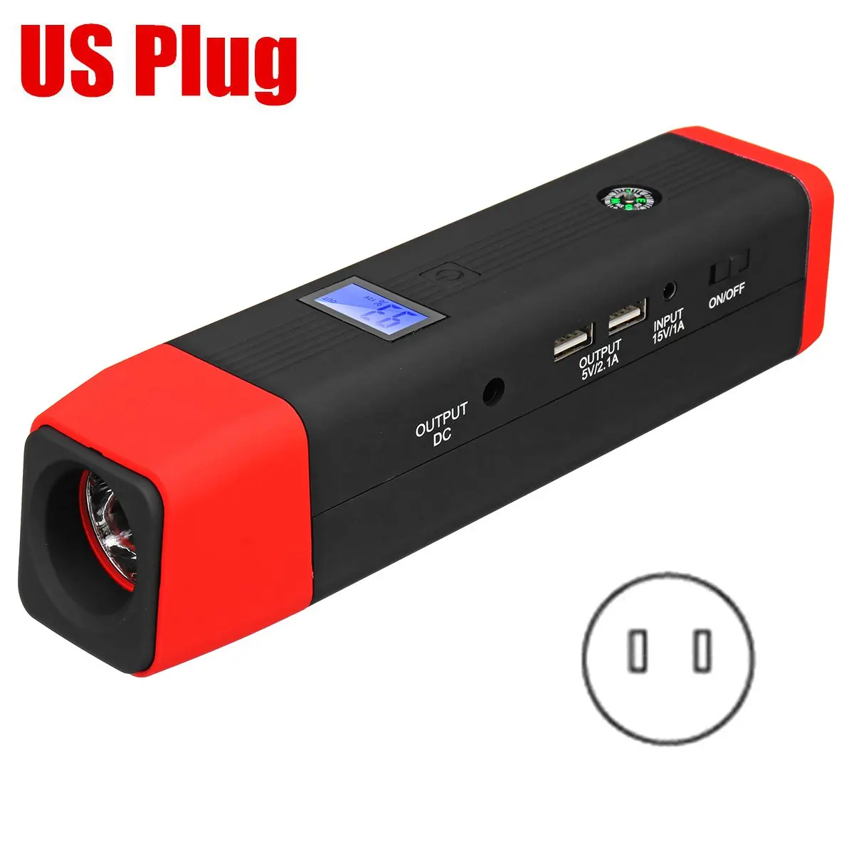 Red Black US Plug Многофункциональное пусковое устройство 99800 мА/ч, 12 V 2USB 500A портативный автомобильный аккумулятор бустер зарядное устройство усилитель Мощность power Bank пусковое устройство - Цвет: Red Black US Plug