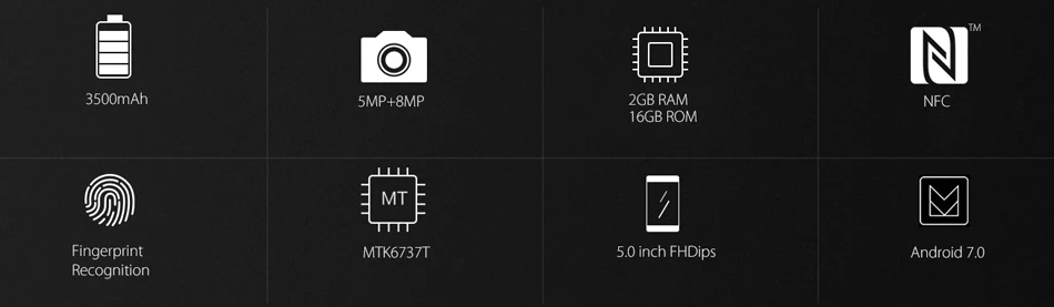Blackview BV7000 мобильный телефон MT6737T четырехъядерный 5," FHD 2 Гб 16 Гб IP68 Водонепроницаемый ГЛОНАСС NFC 4G отпечаток пальца смартфон