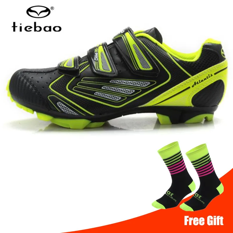 add socks Tiebao sapatilha ciclismo mtb велосипедная обувь для мужчин добавить педаль SPD набор горный велосипед кроссовки для женщин нейлон-стекловолокно спортивная обувь - Цвет: add socks