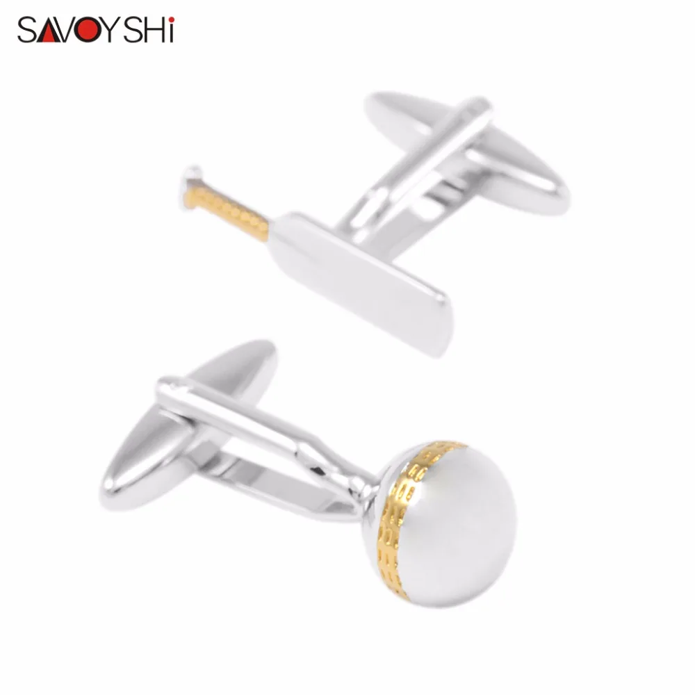 Модные 3D запонки SAVOYSHI для крикета мужчин брендовые рубашек высококачественные