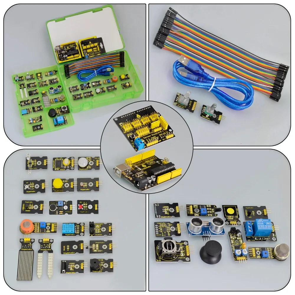 Новый Keyestudio датчик стартовый набор с доской UNOr3 для Arduino образовательный проект +