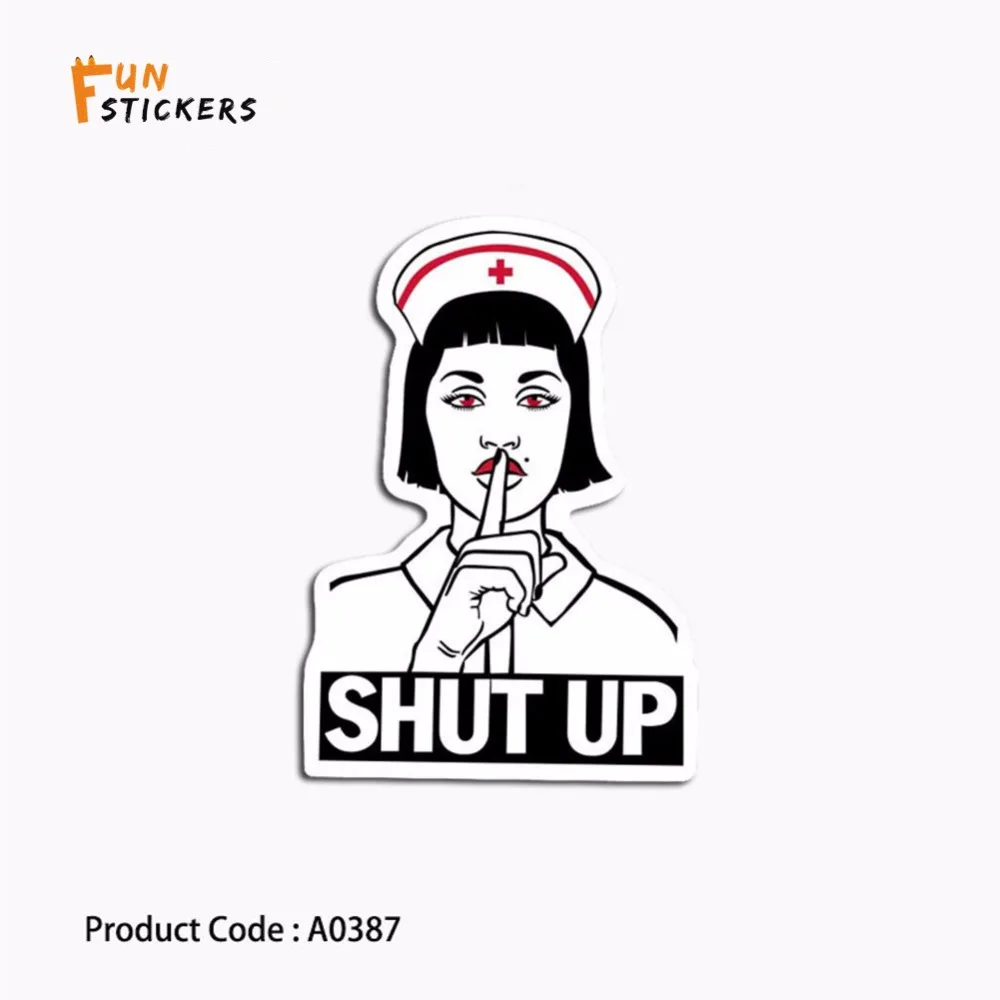 Красота медсестра Доктор Hush жест заткнись губы водостойкая наклейка игрушка