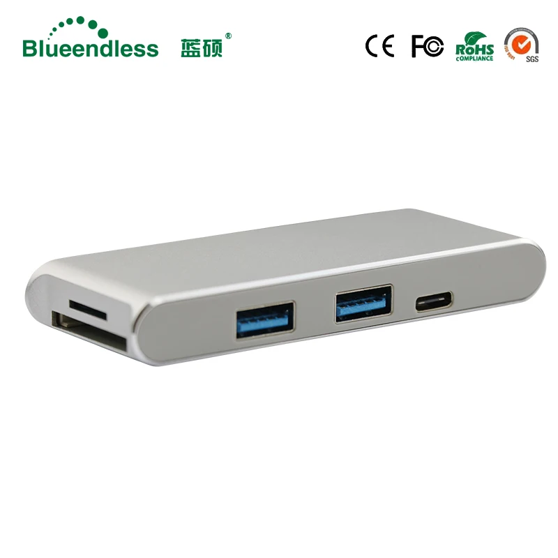 Алюминий новый тип C USB 3 0 хаб костюм для ноутбука высокая скорость 5 Гбит/с внешний