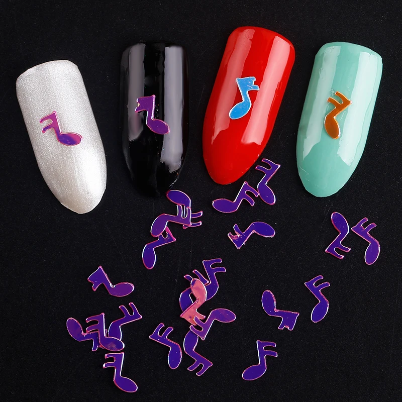 Blueness 12 коробок/набор музыкальные ноты дизайн хлопья блёстки украшения для ногтей