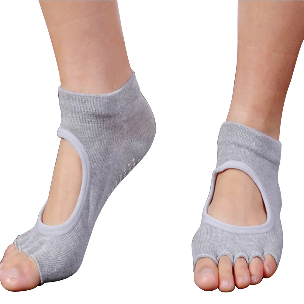Новинка женские хлопковые носки для йоги Нескользящие липкие без пальцев