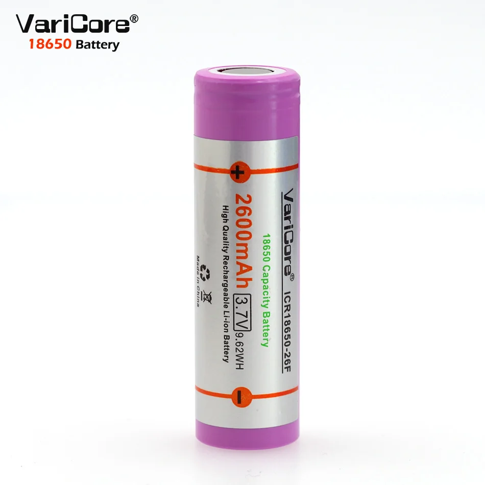 10 шт./лот VariCore 100% Новый оригинальный 18650 ICR18650 26F 2600 мАч литий ионный аккумулятор 3 7