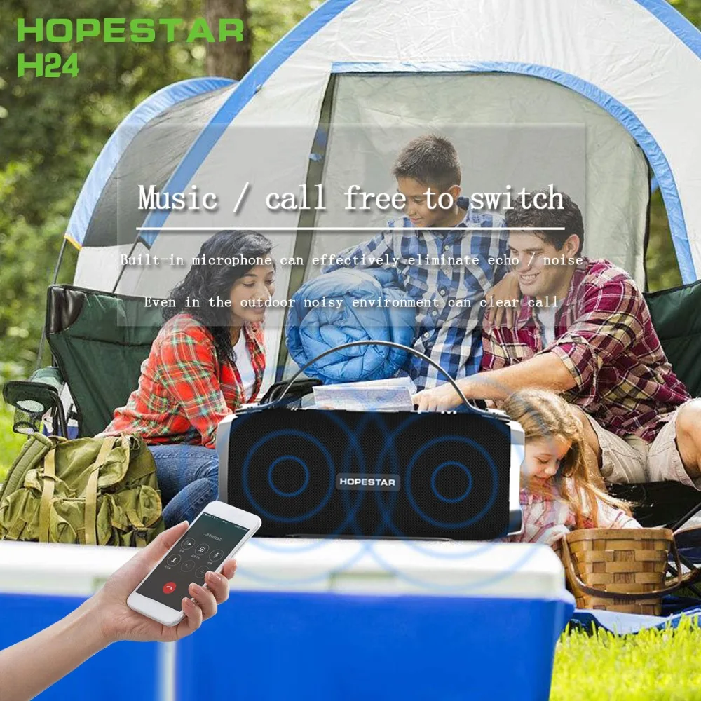 Hopestar H24 Портативный беспроводной Bluetooth динамик на открытом воздухе водонепроницаемый полный диапазон громкий динамик стерео Поддержка динамик s